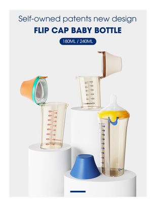 Треугольник младенца бутылки 8 Oz 240ml BPA свободные питаясь анти- крышка сальто колики широкая шея