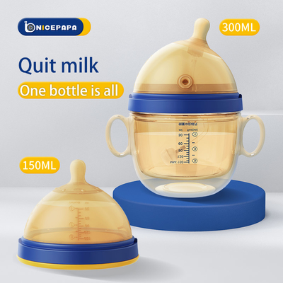 Грудь силикона 300ml бутылки молока рта младенца широкая сформировала питаясь бутылку средняя подача