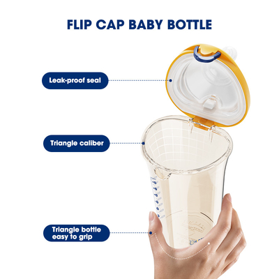Шея бутылки младенца BPA подачи анти- крышки сальто колики естественная свободная PPSU широкая
