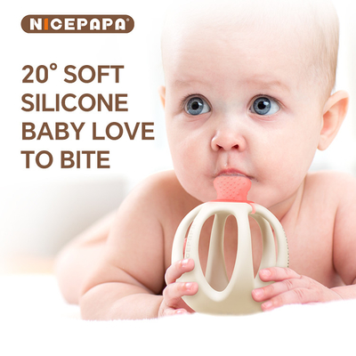 NICEPAPA EXPLORES 100% Силиконовый детский зуб с чувствительными успокаивающими средствами для детей (розовый)
