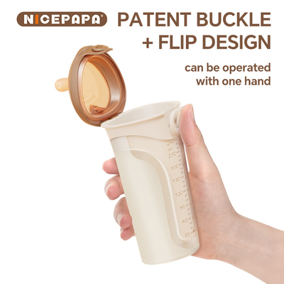NICEPAPA FLIP-CAP прочный без BPA пищевой силиконовый бутылка для малышей Полая шкала легкая крепкость (кросс отверстие M)